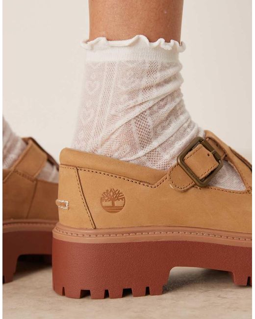 Zapatos Estilo Merceditas Con Plataforma De Nobuk Stone Street De -Neutro Timberland de color Brown