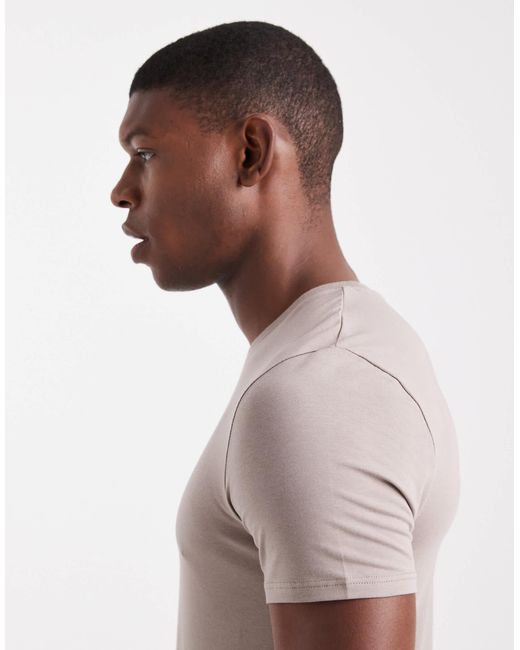 ASOS Gray Essentials Muscle Fit T-shirt for men