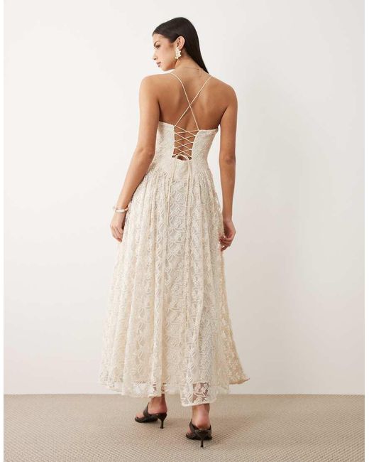 Bardot Natural Estie Broderie Maxi Dress