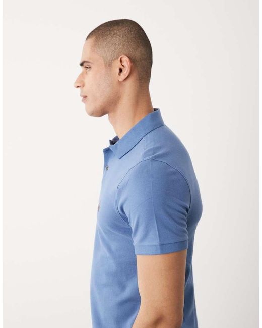 Abercrombie & Fitch Blue Icon Logo Short Sleeve Polo Shirt for men
