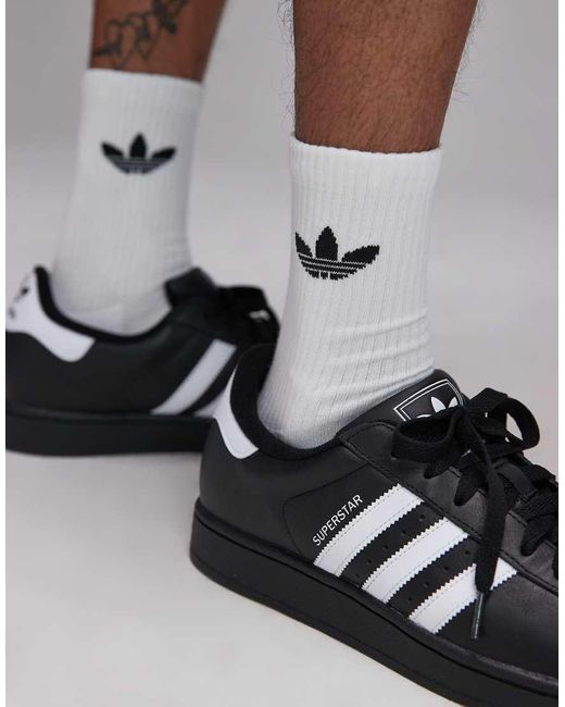 Adidas Originals Black Superstar Ii Sneakers for men