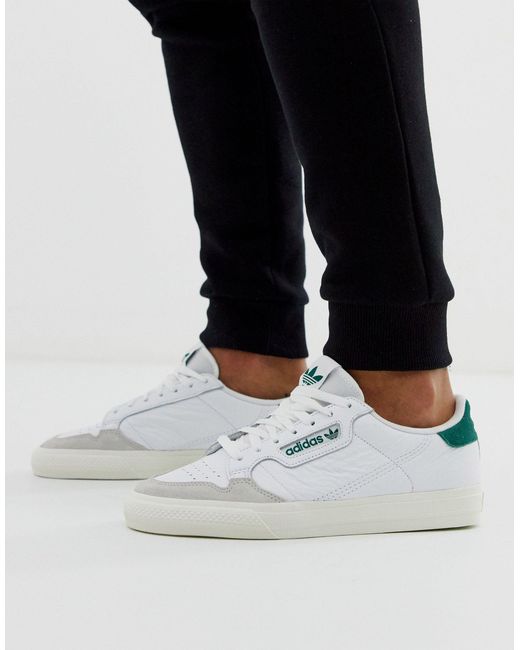 adidas Originals – Continental 80 Vulc – Leder-Sneaker mit grüner  Zugschlaufe in Weiß für Herren | Lyst AT