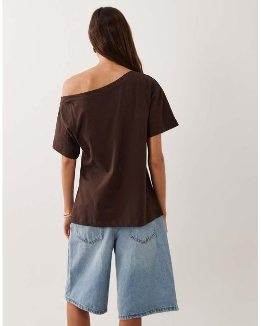 New Look Brown Off The Shoulder Tee