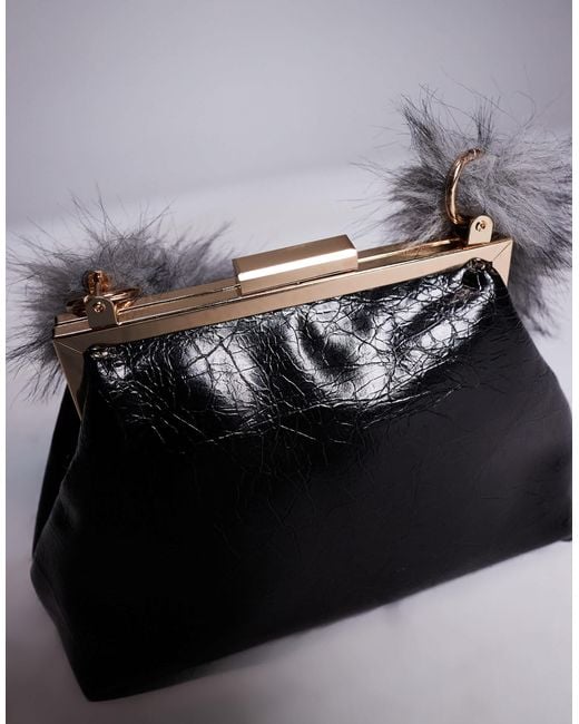 ASOS Gray – mini-clutch mit strukturierter umrahmung