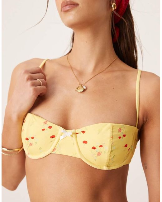 Dippin' Daisy's Green Dippin Daisys Exclusive Mix And Match Rosewater Floral Print Underwire Bikini Top