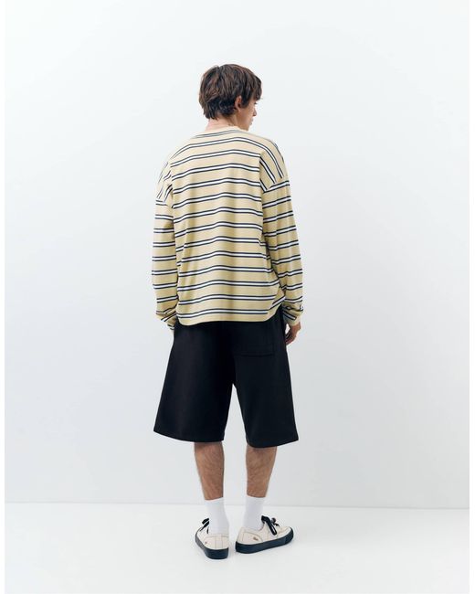 Bermuda ample molletonné Pull&Bear pour homme en coloris White