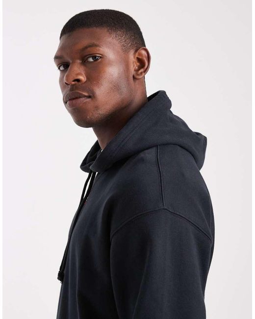 Levi's Black 2 Horse Logo Back Print Relaxed Fit Hoodie for men