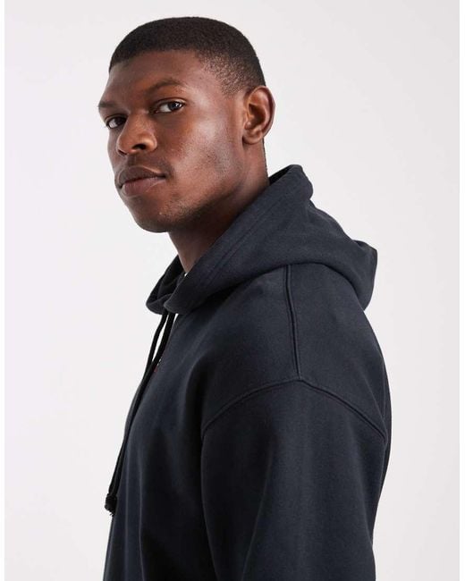Sudadera Negra Holgada Con Capucha Y Estampado De Logo De 2 Caballos En La Espalda De Levi's de hombre de color Black