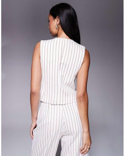 River Island White High Neck Waistcoat Co-ord