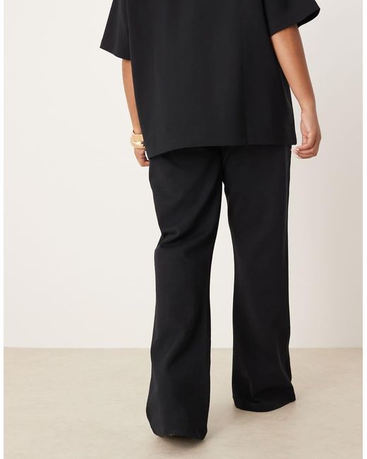 ASOS Black Asos Design Curve Interlock Flared Trackies