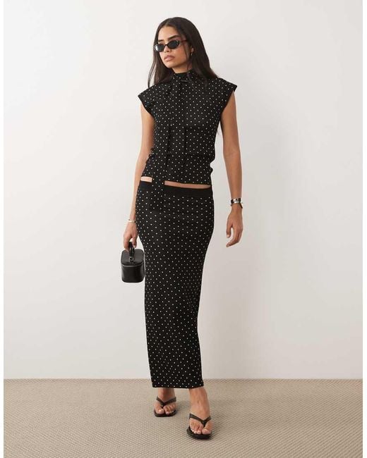 Pretty Lavish Natural Bonnie Knit Fishtail Maxi Skirt
