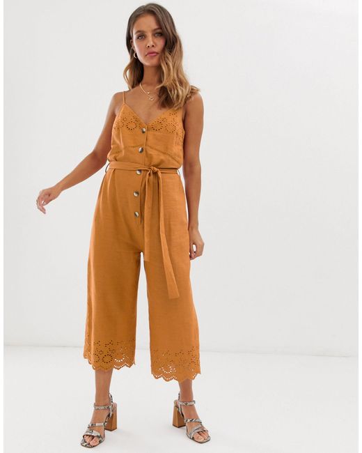 miss selfridge orange jumpsuit