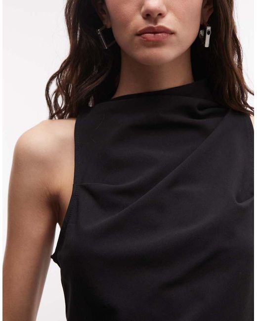 Weekday Black High Neck Asymmetric Top