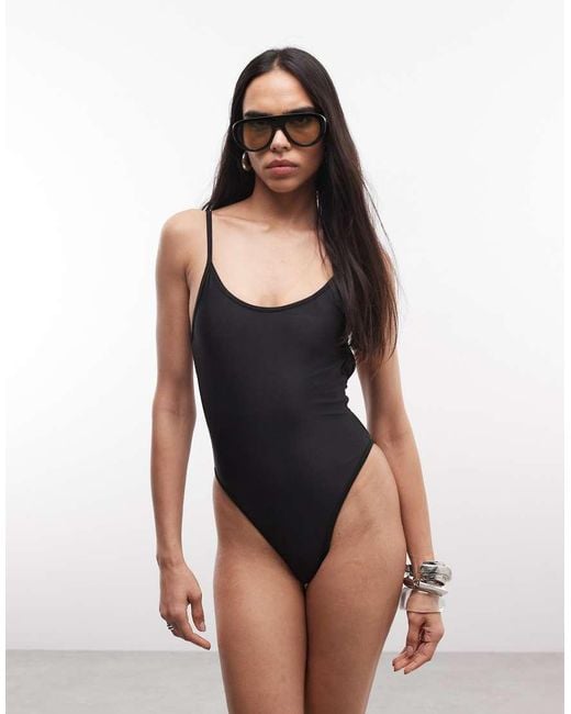 Collusion Black Scoop Neck Swimsuit