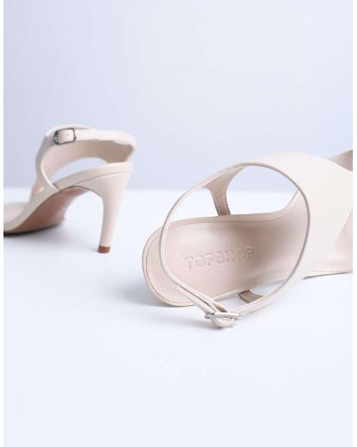 TOPSHOP White Iman Toe Loop Heeled Sandal