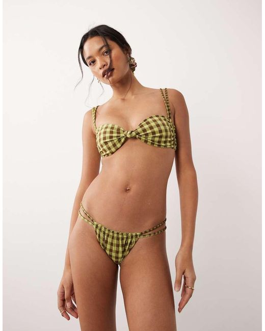 Wild Lovers Multicolor Cabana Knot Front Bikini Top