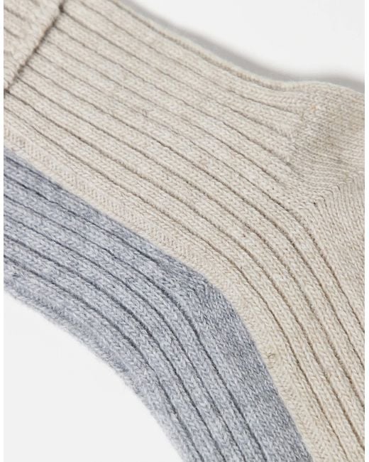 ASOS White 2 Pack Wool Boot Ankle Socks