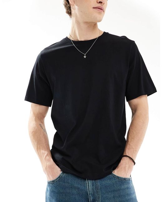 Jack & Jones Black 5 Pack Slim Fit T-shirt for men