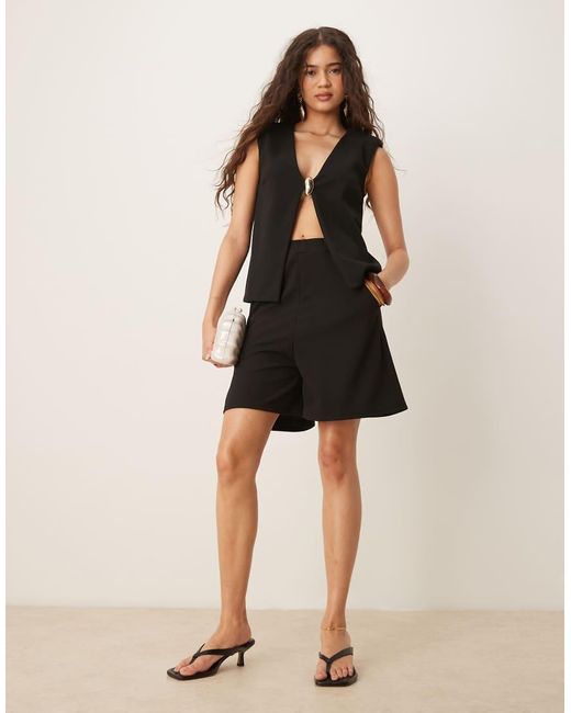 ASOS Bermudashorts Van Co-Ord Set Van Scuba-Achtige Stof Met Zakken in het Black