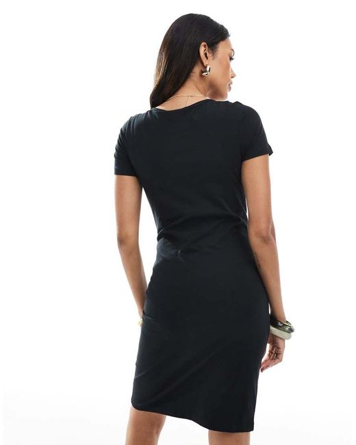 Mama.licious Black Mamalicious Maternity Scoop Neck Jersey T-shirt Dress