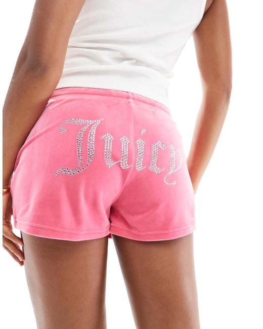 Juicy Couture Pink Velour Track Shorts
