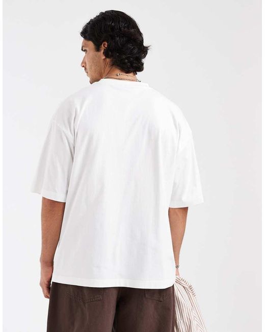 ASOS White Oversized T-shirt With Chest Graphic for men