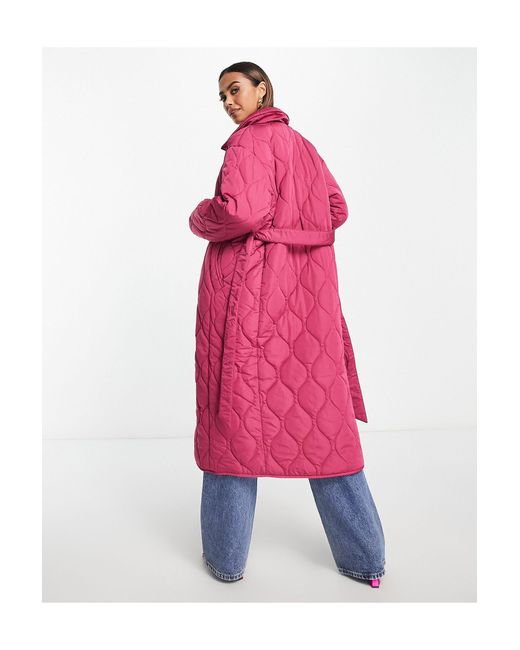 Nobody's Child Pink Long Quilted Jacket