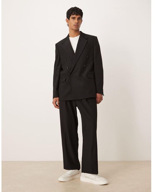 ASOS Black Relaxed Square Shoulder Suit Jacket for men
