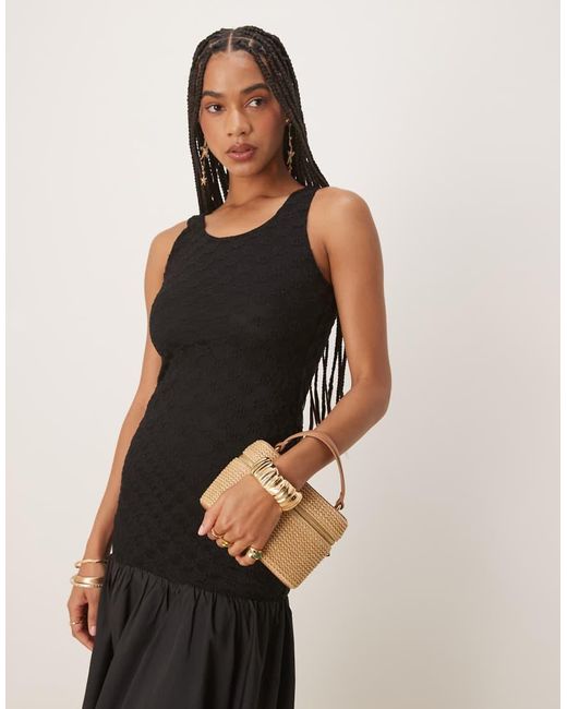 Bardot Black Melody Lace Poplin Maxi Dress