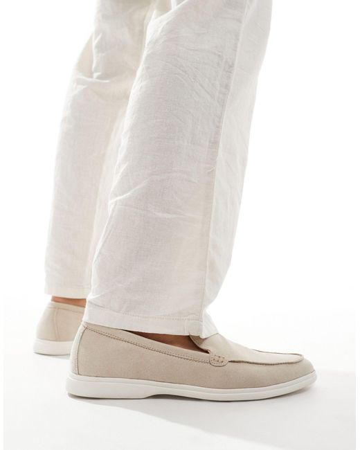 Truffle Collection White Casual Suede Loafers for men