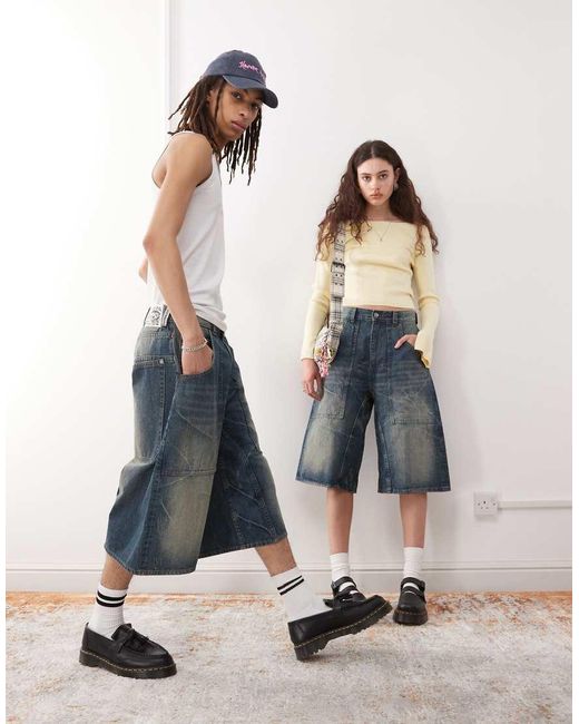 Cheap Monday Blue Unisex Dunno Jorts