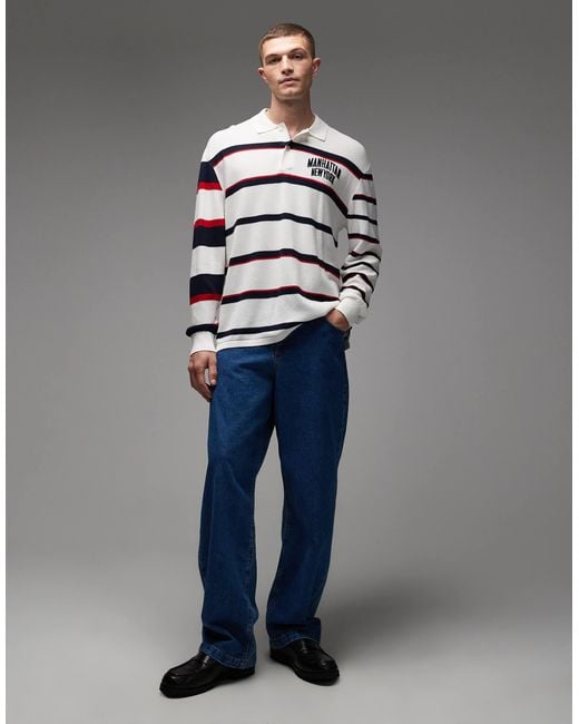 Tommy Hilfiger Gray Knitted Striped Polo Sweatshirt for men