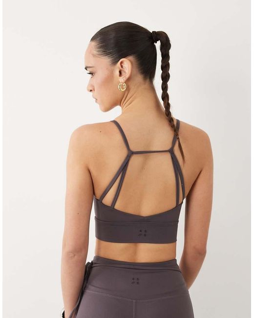4505 Gray Light Support Sports Bra With Removable Padding