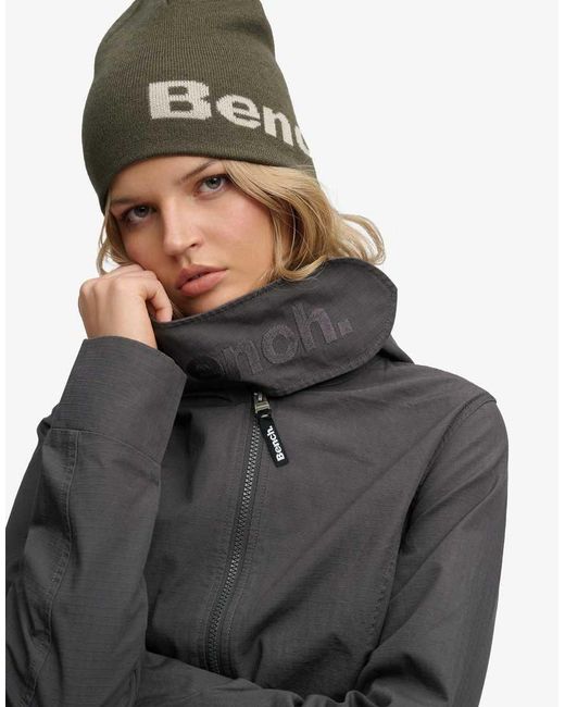 Bench x Superdry & Co Black Hooded Funnel Neck Ripstop Jacket