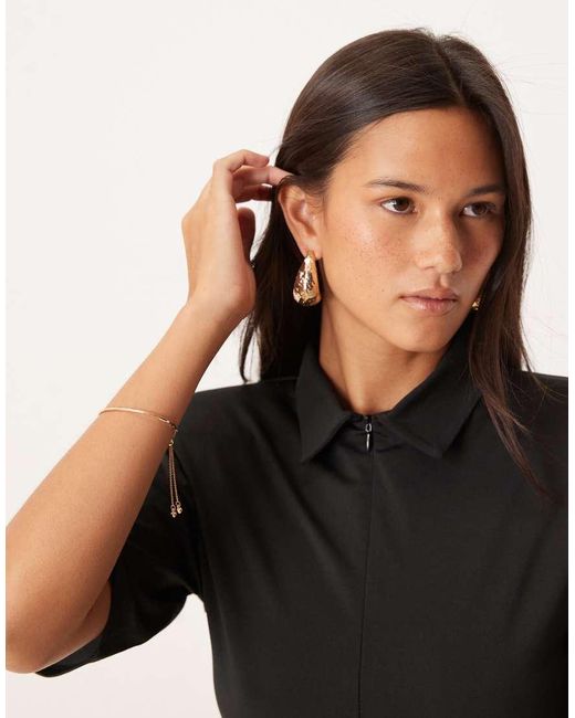 ASOS Black Plunge Zip Detail Bodysuit