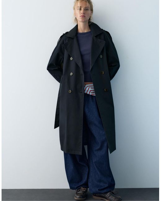Pull&Bear Blue – trenchcoat