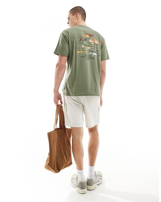Carhartt Green Fish Back Print T-shirt for men