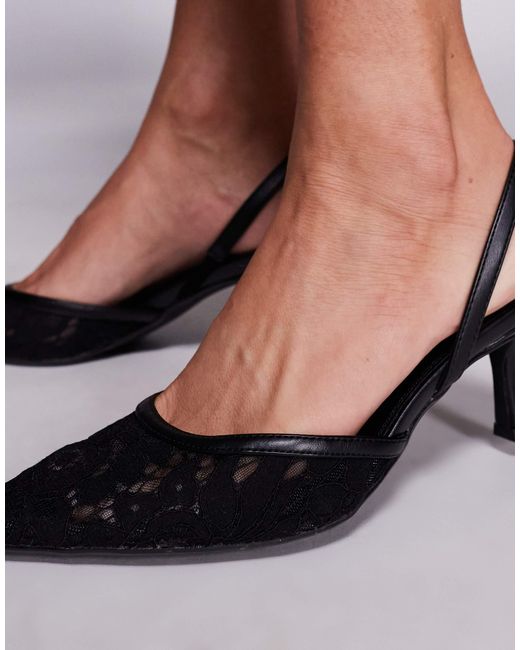 SIMMI Black Simmi London Gracelyn Wide Fit Pointed Heeled Mule