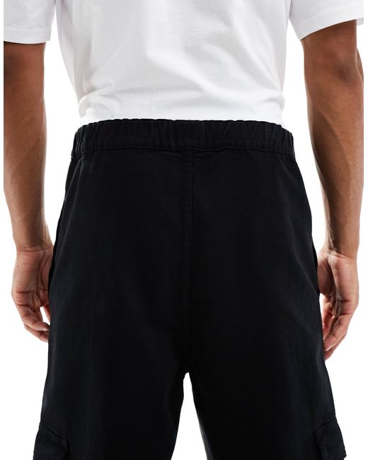 ASOS – schmal zu laufende relaxed fit cargohose in Black für Herren