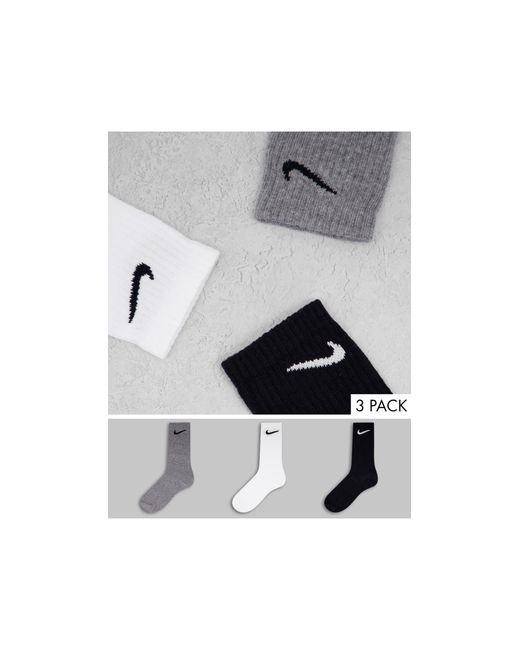 Nike Black Training Everyday Lightweight 3 Pack Crew Socks