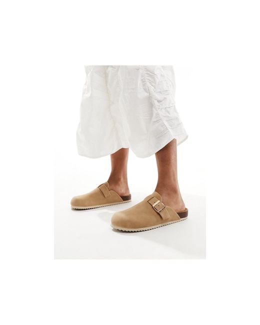 Truffle Collection White Faux Suede Clogs