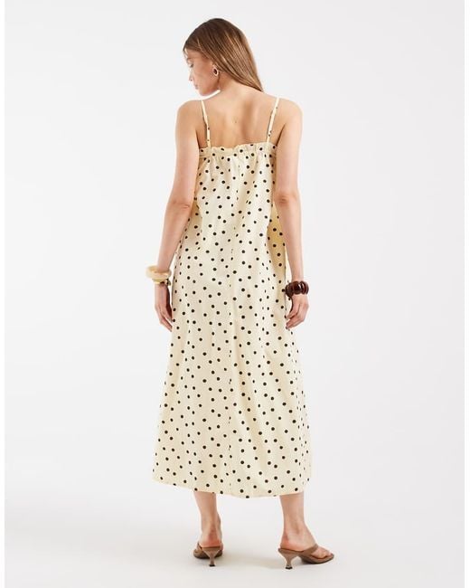Pieces White Cotton Cami Maxi Dress