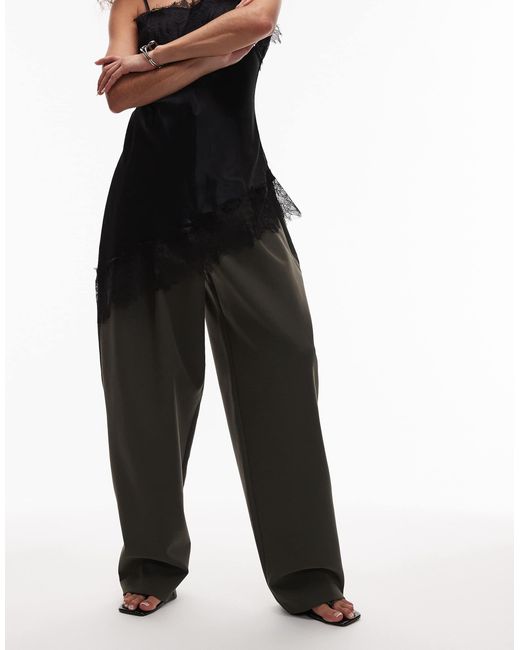 ASOS Black Super High Waisted Barrel Tailored Trouser