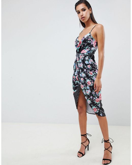 spot print midi dress