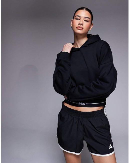 Adidas Originals Blue Adidas Training Hyperglam Linear Hoodie