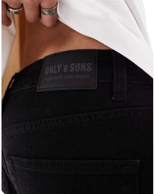 Only & Sons White Loom Slim Fit Jeans for men