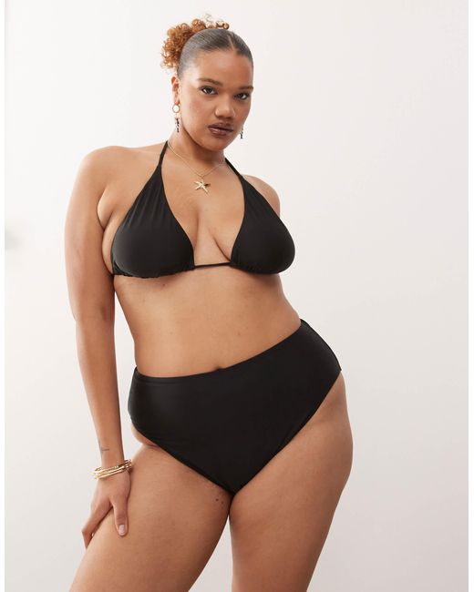 Collusion Black Curve Mix And Match Triangle Bikini Top