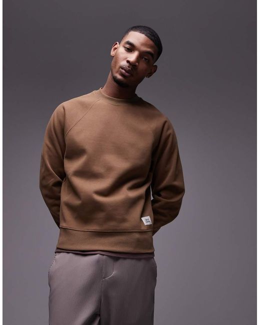 Sudadera Con Cuello Redondo De -Marrón Mango de hombre de color Gray