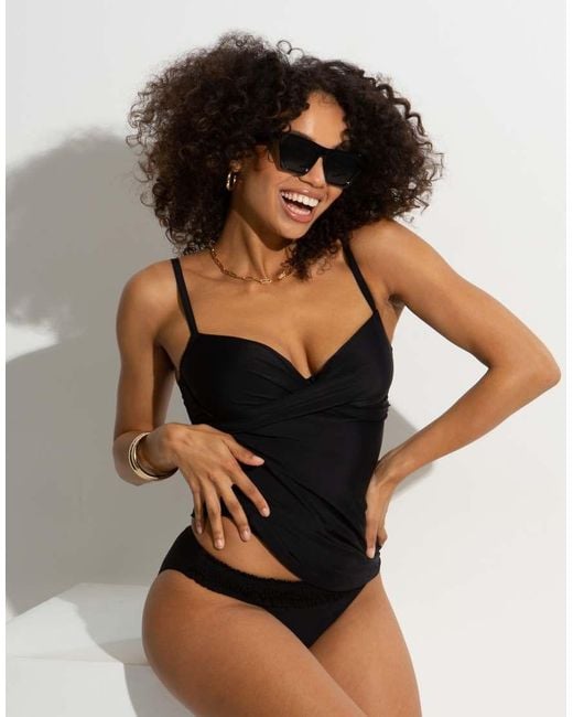 Pour Moi Blue Free Spirit Underwired Lightly Padded Tankini Top