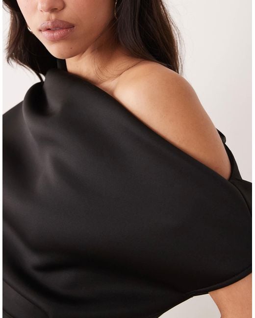 ASOS Natural Dramatic Neckline Midi Dress